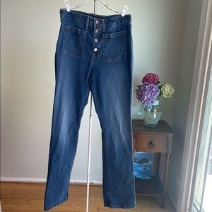 Sanctuary Denim Mid Rise Dark Blue Jeans with Front Pockets, Women’s Size 31